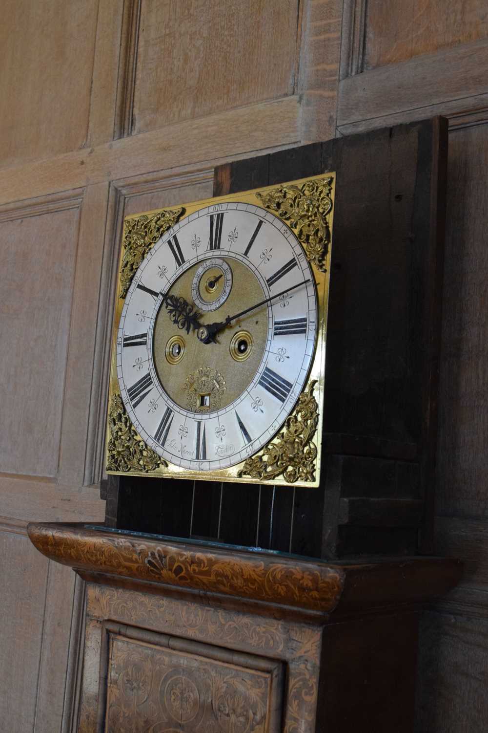 John Norcot, London – Fine walnut and seaweed marquetry eight-day brass dial longcase clock - Image 10 of 18