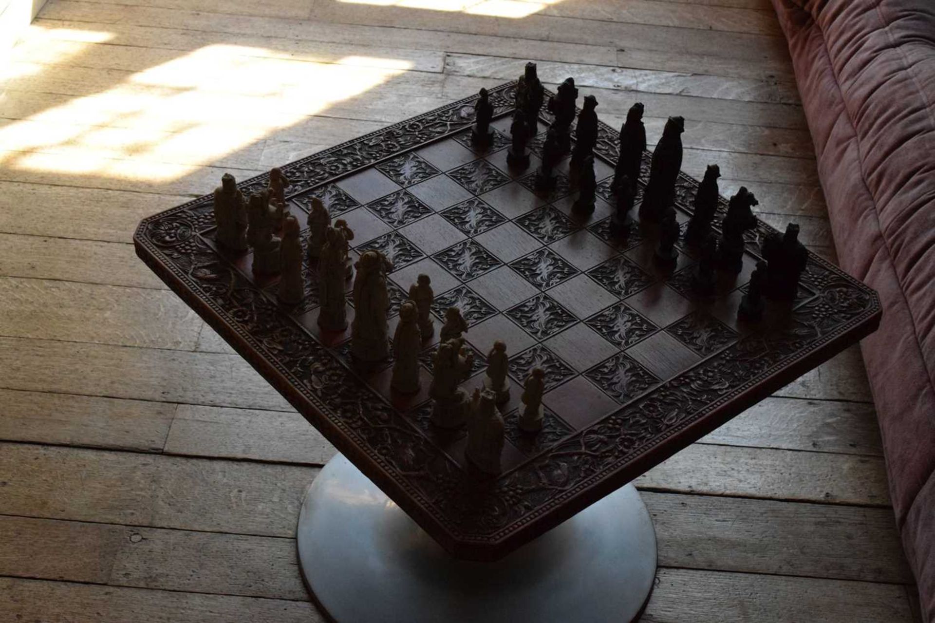 Unusual mid-century chessboard - Image 4 of 10