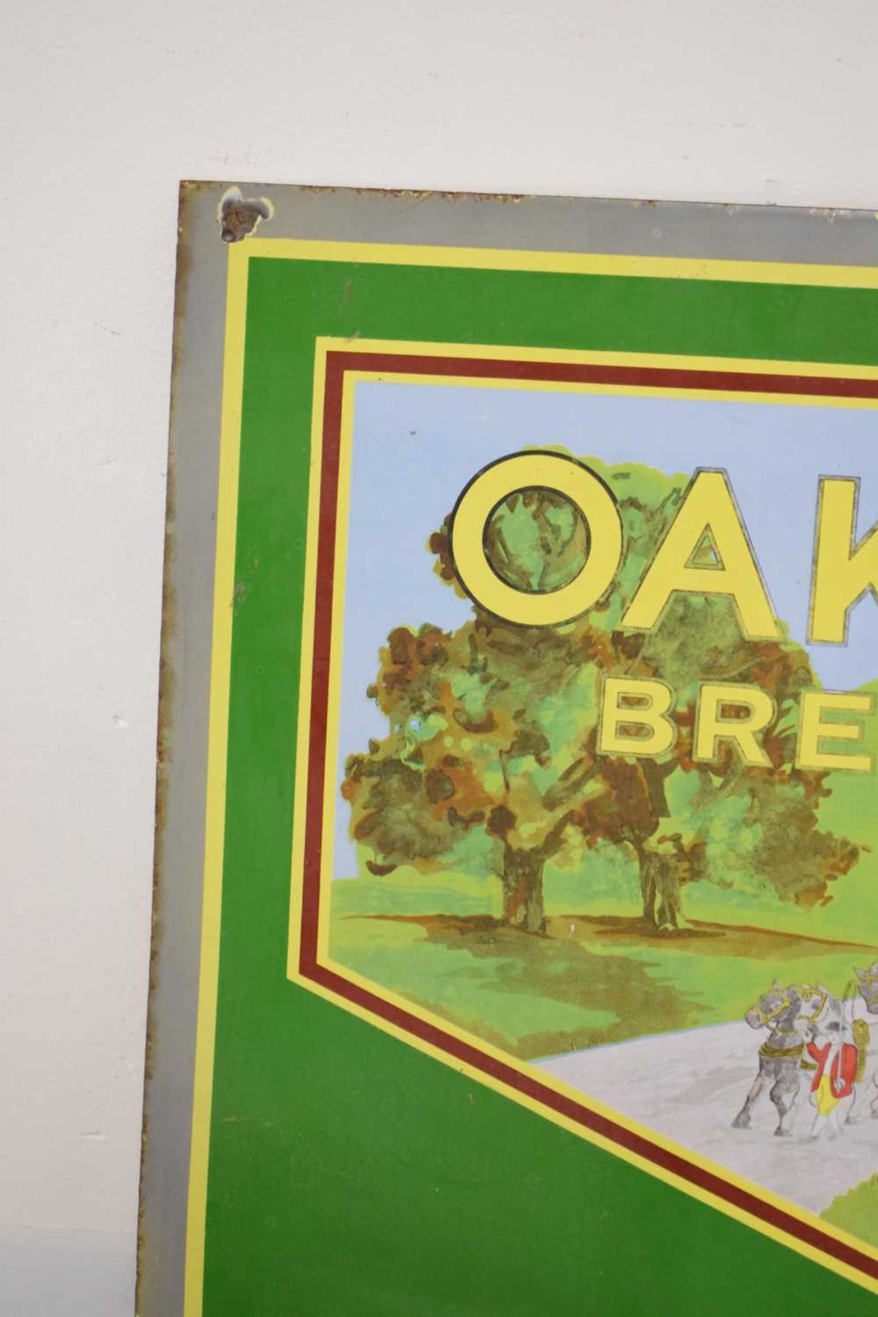 Enamel advertising sign 'Oakhill Brewery', Ex 'The Swan', Rowberrow, Somerset - Image 6 of 10