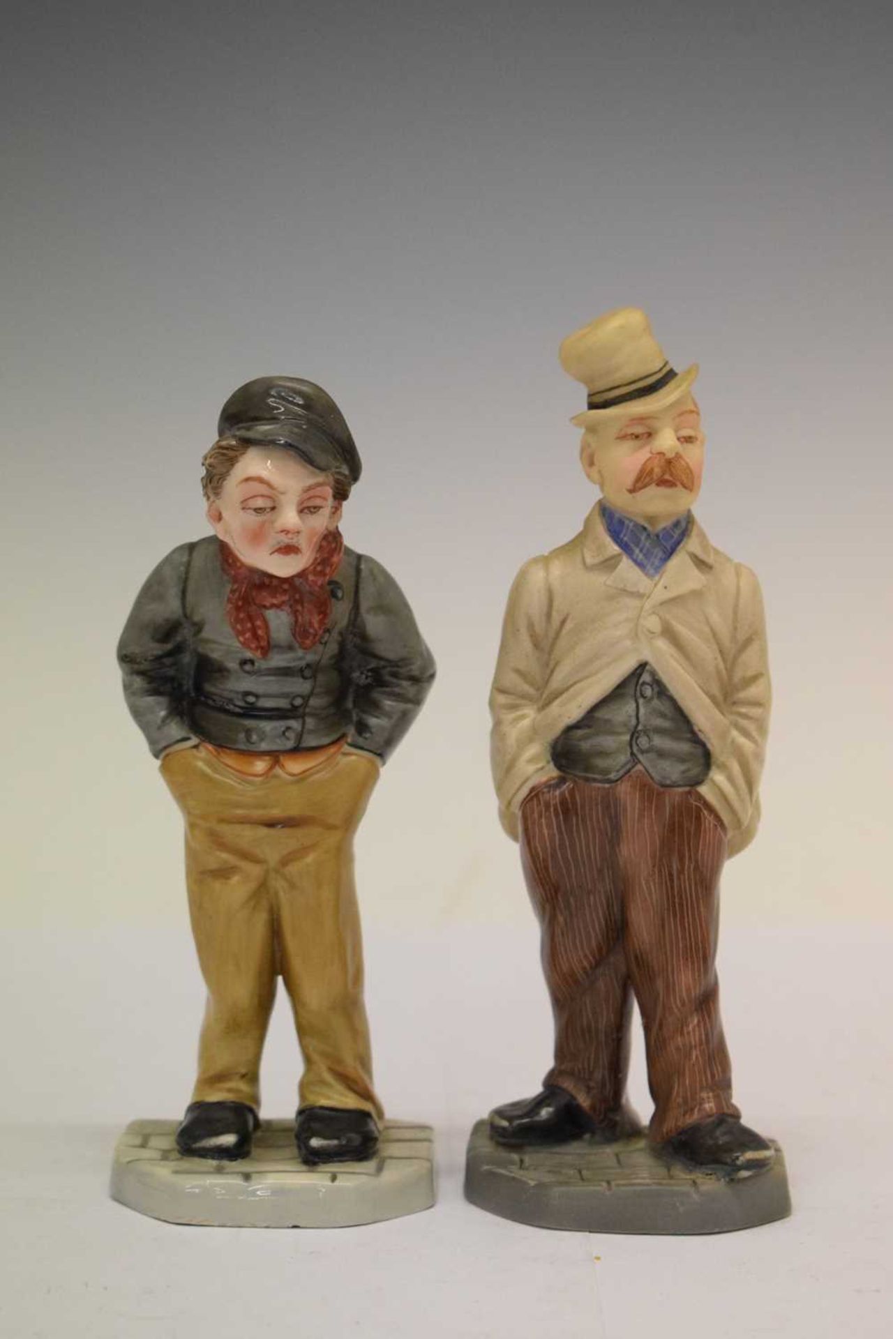 Royal Worcester - Set of six 'Down and Out' menu holder figures - Image 12 of 16