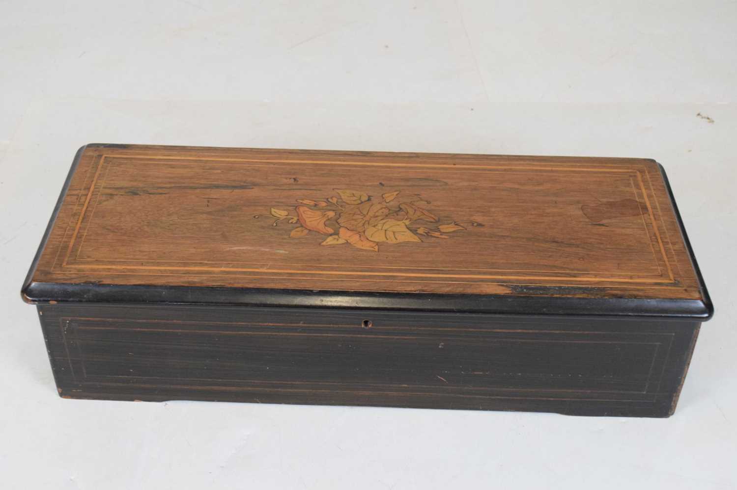 PVF - Late 19th Century inlaid rosewood cylinder musical box playing 12 airs - Image 10 of 14