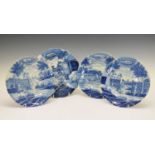 Four Continental faience calendar plates