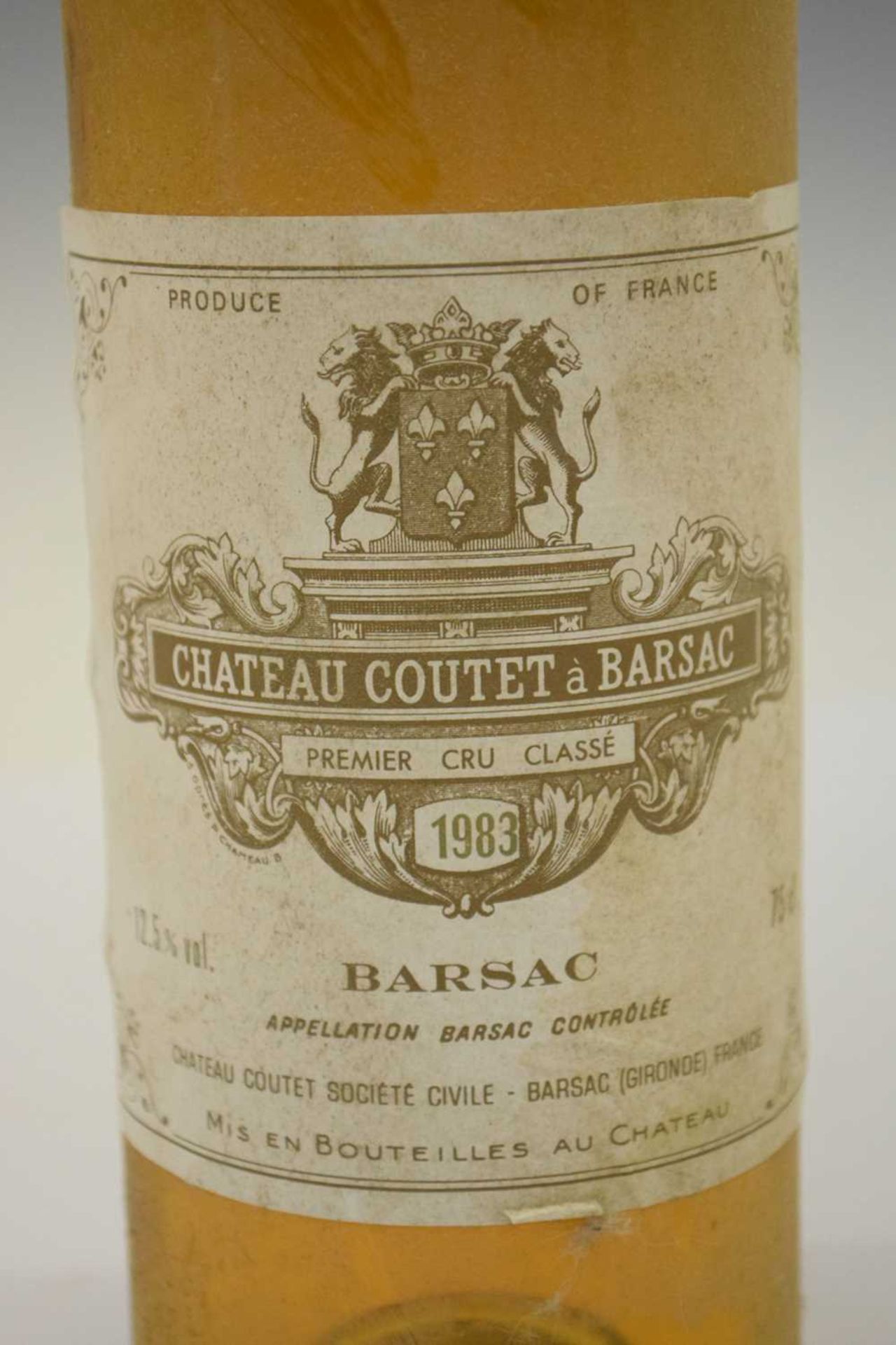 Château Coutet à Barsac Premier Cru Classe, 1983, Sauternes, - Image 2 of 7