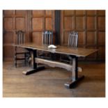 18th Century and later oak trestle table