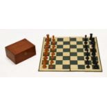 Staunton pattern boxwood and ebonised chess set