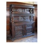 Early 17th Century English carved oak three-tier ‘court’ cupboard