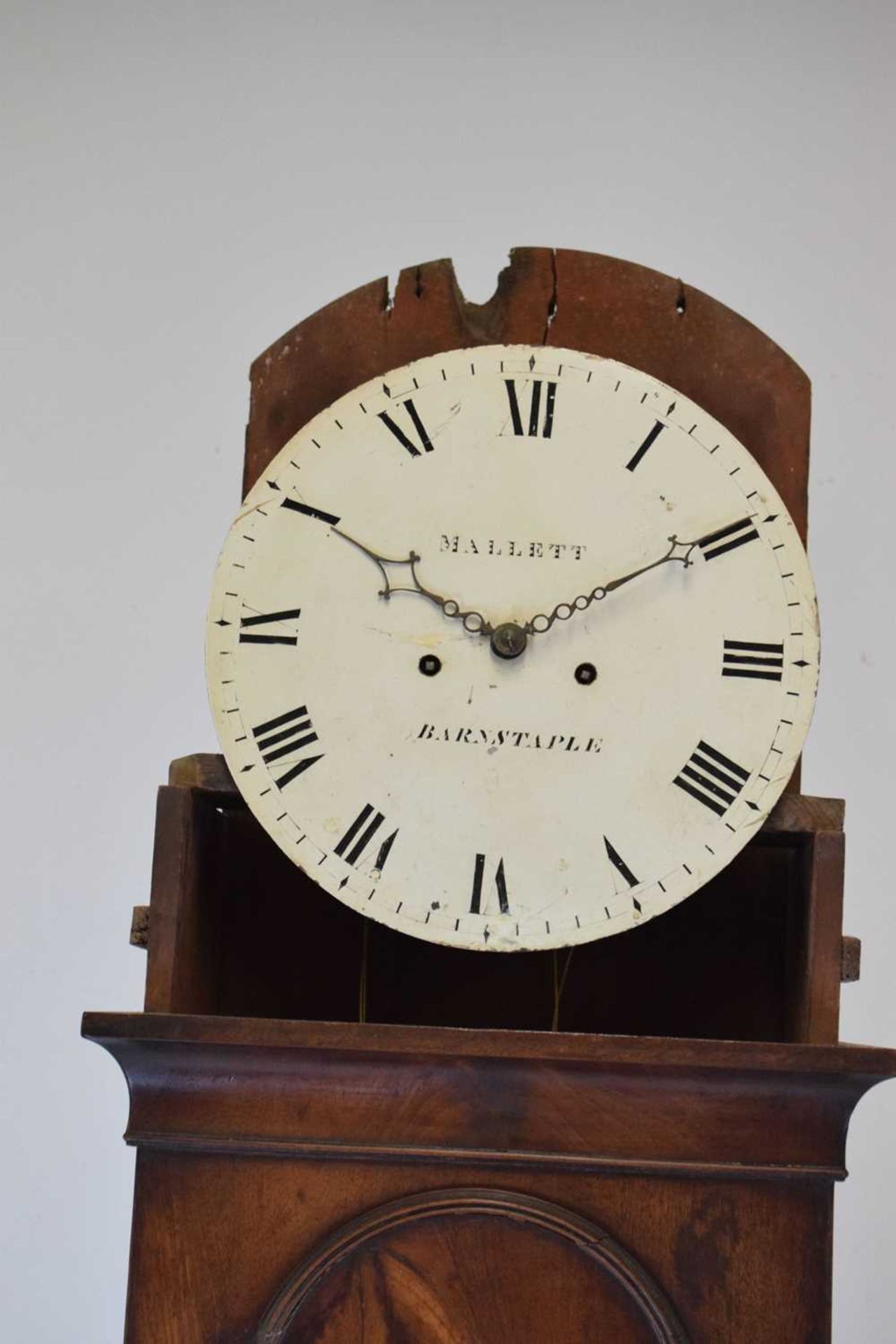 Early 19th Century mahogany cased 8-day painted dial longcase clock, Mallett, Barnstaple - Image 11 of 13