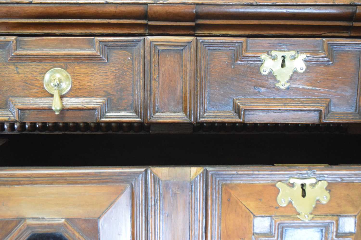 Late 17th Century oak geometric chest of drawers - Image 7 of 9