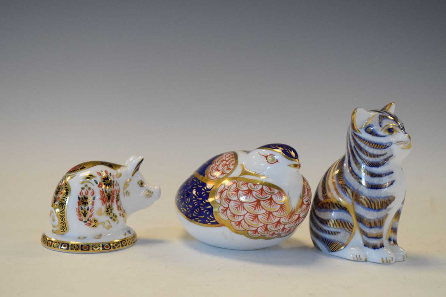 Royal Crown Derby - Three animal paperweights, - Image 2 of 8