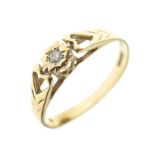 9ct gold illusion set diamond single stone ring