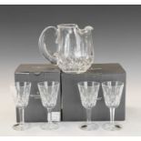 Set of four Waterford crystal Lismore white wine glasses