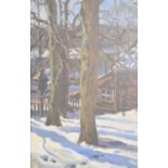 Johanna van Eysinga (Dutch, 1881-1951) - Oil on canvas - Chalet snow scene