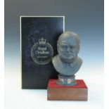 Royal Doulton limited edition black Basalt bust of Sir Winston Churchill
