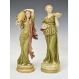 Pair of Royal Dux Bohemia figures