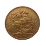 Queen Victoria Melbourne Mint gold sovereign, 1894