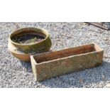 Late Victorian/early 20th Century rectangular terracotta garden trough