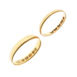 Two 22ct gold wedding bands