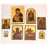 Eight reproduction Byzantine icons