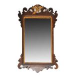 George III-style fret-framed wall mirror