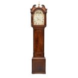 19th Century Scottish inlaid mahogany-cased 8-day painted dial longcase clock