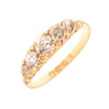 18ct gold half-eternity ring set five graduated old-cut diamonds