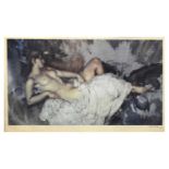 After Sir William Russell Flint - Signed print - reclining nude