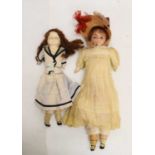 19th Century wax head dolls
