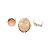 9ct gold cameo ring