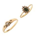 Two 9ct gold set rings