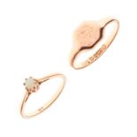 9ct rose gold signet ring