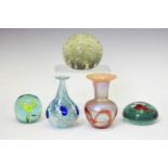 Studio glass vase, etc.