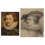 Two 19th Century portrait studies of figures wearing ruffs