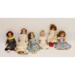 Group of late 19th/ early 20th Century mainly German bisque and composition head dolls