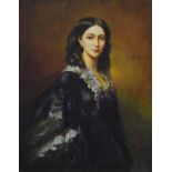 Reproduction oil on board - Portrait of a female