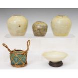 Four Chinese Tang style pottery items