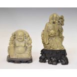 Two Japanese carved soapstone figures