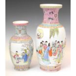 Two large Chinese Famille Rose vases