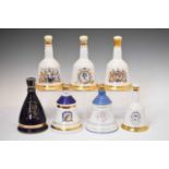 Quantity of Bells Scotch whisky Wade bell decanters