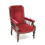 Late Victorian walnut salon chair