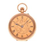 Lady's 12ct gold open-faced fob watch