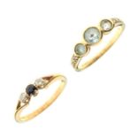 Two 9ct gold dress rings