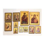 Eleven reproduction Byzantine icons