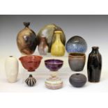 Quantity of studio pottery vases