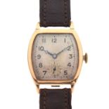 Gentleman's vintage 9ct gold cased wristwatch