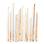 Ten split cane and other fishing rods