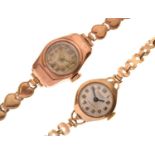 Lady's vintage 9ct gold heart-link cocktail watch