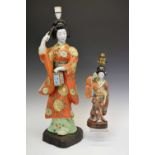 Two 20th Century Japanese figural lamps