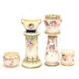 Royal Doulton 20th Century jardinière and stand with chintz transfer printed decoration, etc
