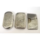 Silver cigarette case, card case and purse (3)