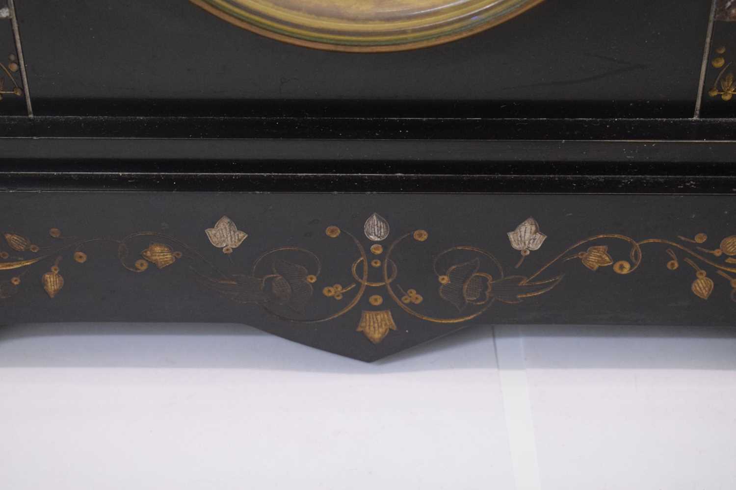 French black slate and red marble mantel clock - Image 4 of 8